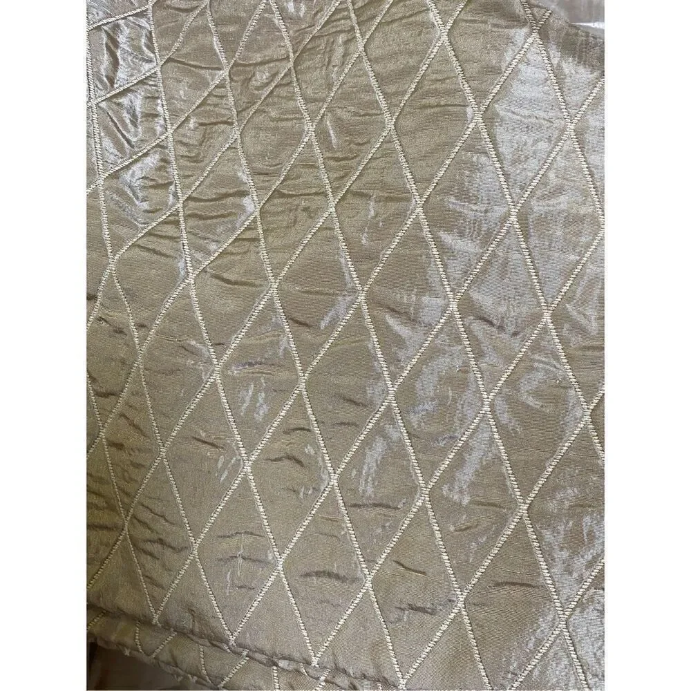 Custom Made Pleated Curtain Drape Panel Quilted Blockout 27”W x 111”L Vintage
